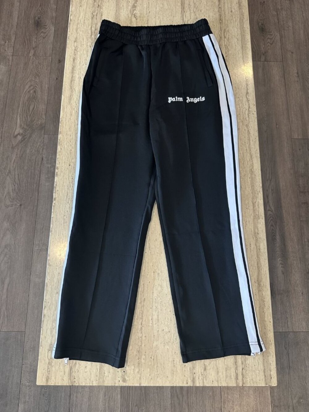 🔥Palm Angels 🔥 Black Tracksuit Pants Black/White -  Size: Large